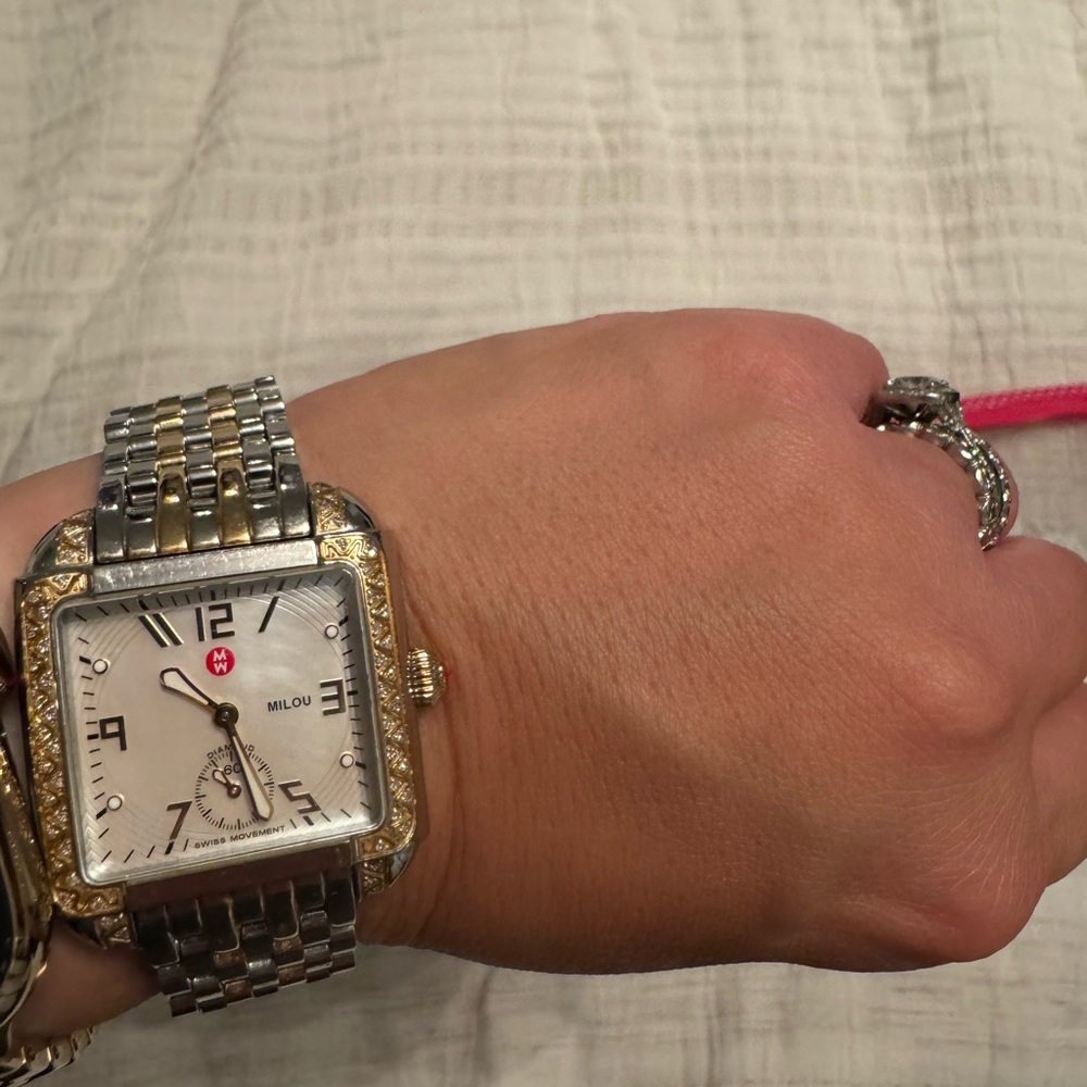 Michele watch two tone with stones